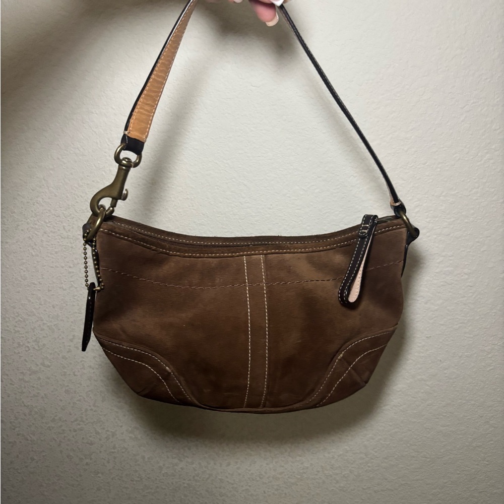 Vintage Coach Brown Leather Shoulder Bag